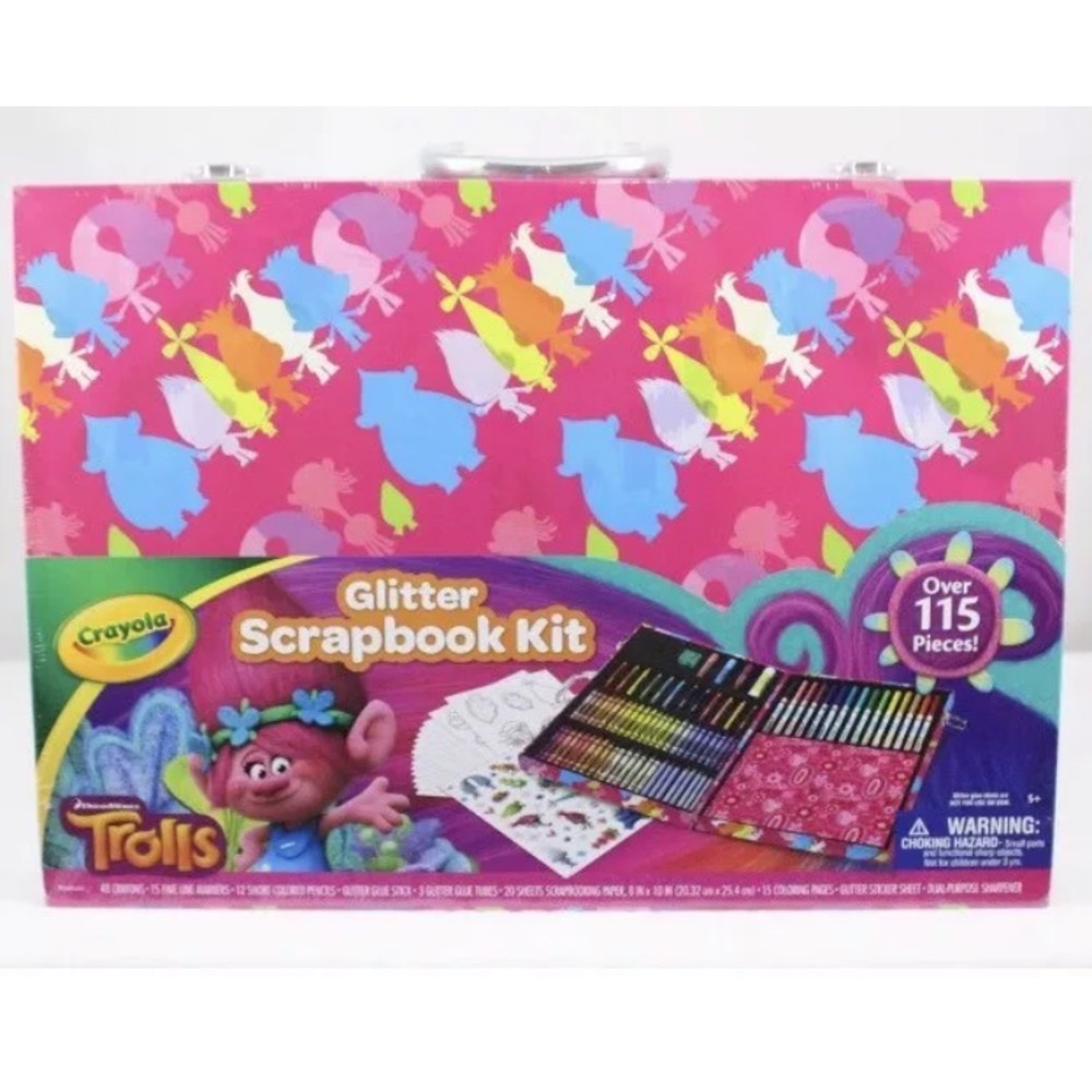 Trolls Kids Scrapbook Kit Briefcase NEW